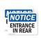 Signmission Entrance In Rear OSHA Notice Sign, Vinyl Decal, 10in W x 7in L, 2PK OS-2PACK-NS-D-710-L-12102 - alternate 1